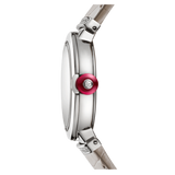 Bvlgari LVCEA Diamonds Silver Mother of Pearl Dial Silver Leather Strap Watch for Women - LVCEA103367 Authentic Buy Shop Now