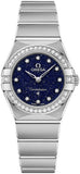 Omega Constellation Manhattan Quartz Diamonds Blue Dial Silver Steel Strap Watch for Women - 131.15.25.60.53.001 Authentic Buy Shop Now