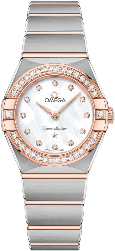 Omega Constellation Quartz Diamonds Mother of Pearl Dial Two Tone Steel Strap Watch for Women - 131.25.25.60.55.001 Authentic Buy Shop Now