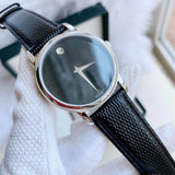 Movado Museum Black Dial Black Leather Strap Watch For Men - 2100002 Authentic Buy Shop Now