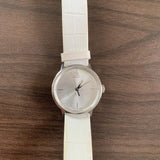 Calvin Klein Accent Silver Dial White Leather Strap Watch for Women - K2Y2X1K6 Authentic Buy Shop Now