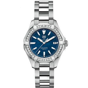 Tag Heuer Aquaracer Quartz Diamonds Blue Dial Silver Steel Strap Watch for Women - WAY131N.BA0748 Authentic Buy Shop Now
