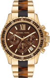 Michael Kors Everest Chronograph Brown Dial Two Tone Steel Strap Watch For Women - MK6973 Authentic Buy Shop Now