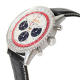 Breitling Navitimer B01 Chronograph 43 Boeing 747 White Dial Black Leather Strap Watch for Men - AB01383B1G1P1 Authentic Buy Shop Now