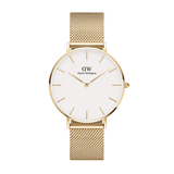 Daniel Wellington Classic Petite Evergold White Dial Gold Mesh Bracelet Watch For Women - DW00100350 Authentic Buy Shop Now