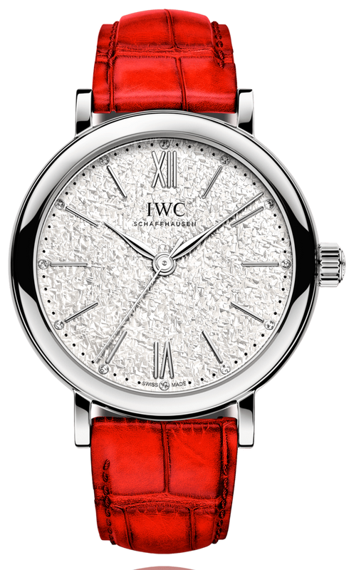 IWC Portofino Automatic Diamonds Silver Dial Red Leather Strap Watch for Women - IW357408 Authentic Buy Shop Now