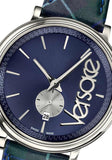 Versace V-Circle The Clans Edition Blue Dial Blue & Green Leather Strap Watch for Women - VEBQ00118 Authentic Buy Shop Now