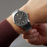 Emporio Armani Renato Quartz Black Dial Silver Steel Strap Watch For Men - AR11179 Authentic Buy Shop Now