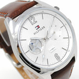 Tommy Hilfiger Deacon White Dial Brown Leather Strap Watch for Men - 1791550 Authentic Buy Shop Now
