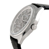 Emporio Armani Meccanico White Skeleton Dial Black Leather Strap Watch For Men - AR60003 Authentic Buy Shop Now