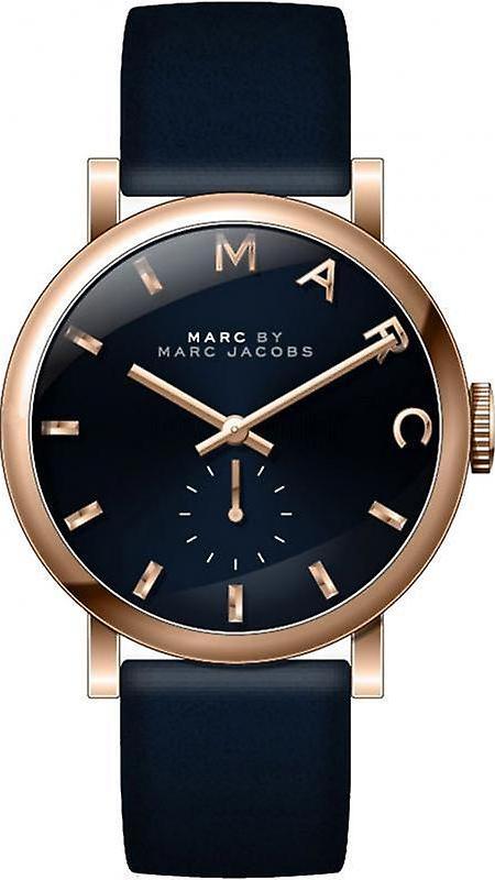 Marc Jacobs Baker Navy Blue Dial Navy Blue Leather Strap Watch for Women - MBM1329 Authentic Buy Shop Now