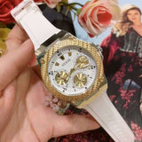 Guess Zena Analog White Dial White Rubber Strap Watch For Women - W1094L1 Authentic Buy Shop Now