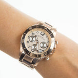 Marc Jacobs Rock Chronograph Rose Gold Dial Rose Gold Steel Strap Watch for Women - MBM3156 Authentic Buy Shop Now