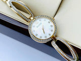 Bulova Crystal Collection Mother of Pearl Dial Gold Steel Strap Watch for Women - 98L225 Authentic Buy Shop Now