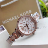 Michael Kors Sofie Chronograph White Dial Two Tone Steel Strap Watch For Women - MK4353 Authentic Buy Shop Now