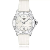 Tissot Seastar 1000 Mother of Pearl White Dial White Rubber Strap Watch for Women - T120.210.17.116.00 Authentic Buy Shop Now