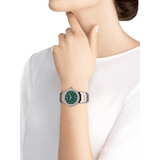 Bvlgari Bvlgari Bvlgari Lady Green Dial Silver Steel Strap Watch for Women - BVLGARI103693 Authentic Buy Shop Now