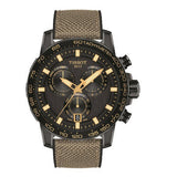 Tissot Supersport Chrono Black Dial Beige Nylon Strap Watch For Men - T125.617.37.051.01 Authentic Buy Shop Now