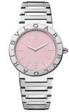 Bvlgari Bvlgari Bvlgari Quartz Pink Dial Silver Steel Strap Watch for Women - BVLGARI103711 Authentic Buy Shop Now