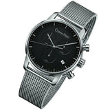 Calvin Klein City Chronograph Black Dial Silver Mesh Bracelet Watch for Men - K2G27121 Authentic Buy Shop Now
