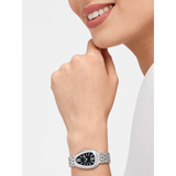 Bvlgari Serpenti Seduttori Diamonds Black Dial Silver Steel Strap Watch for Women - SERPENTI103449 Authentic Buy Shop Now