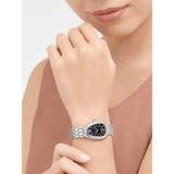 Bvlgari Serpenti Seduttori Diamonds Black Dial Silver Steel Strap Watch for Women - SERPENTI103449 Authentic Buy Shop Now