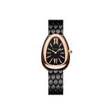 Bvlgari Serpenti Seduttori Black Dial Black Steel Strap Watch for Women - SERPENTI103704 Authentic Buy Shop Now