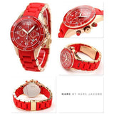 Marc Jacobs Rock Chronograph Red Dial Red Silicone Strap Watch for Women - MBM2577 Authentic Buy Shop Now