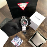 Guess Axle Multifunction Black Dial Silver Steel Strap Watch For Men - GW0488G1 Authentic Buy Shop Now
