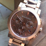 Burberry The City Grey Dial Rose Gold Steel Strap Unisex Watch - BU9754 Authentic Buy Shop Now