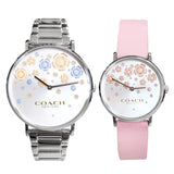 Coach Perry Silver Dial Pink Leather Strap Watch For Women - 14503325 Authentic Buy Shop Now