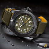 Breitling Avenger Chronograph 45mm Green Dial Green Nylon Strap Watch for Men - V13317101L1X1 Authentic Buy Shop Now