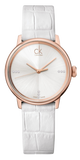 Calvin Klein Accent White Dial White Leather Strap Watch for Women - K2Y2Y6KW Authentic Buy Shop Now