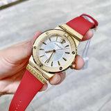 Versace Greca Silver Dial Red Leather Strap Watch for Women - VEVH00420 Authentic Buy Shop Now