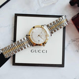 Gucci G Timeless Silver Dial Two Tone Steel Strap Watch For Men - YA126409 Authentic Buy Shop Now
