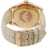 Emporio Armani Valente Analog Beige Dial Beige Leather Strap Watch For Men - AR1667 Authentic Buy Shop Now