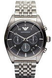 Emporio Armani Franco Black Dial Silver Steel Strap Watch For Men - AR0373 Authentic Buy Shop Now