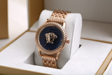 Versace Palazzo Empire Black Dial Rose Gold Steel Strap Watch for Men - VERD00718 Authentic Buy Shop Now