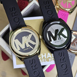 Michael Kors Janelle Quartz Silver Dial Black Rubber Strap Watch For Women - MK7138 Authentic Buy Shop Now