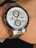 Hugo Boss Rafale Competitive Sport Silver Dial Silver Steel Strap Watch for Men - 1513511 Authentic Buy Shop Now