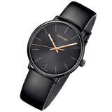 Calvin Klein High Noon Quartz Black Dial Black Leather Strap Watch for Men - K8M214CB Authentic Buy Shop Now