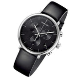 Calvin Klein High Noon Chronograph Black Dial Black Leather Strap Watch for Men - K8M271C1 Authentic Buy Shop Now