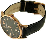 Emporio Armani Renato Quartz Black Dial Black Leather Strap Watch For Men - AR2425 Authentic Buy Shop Now