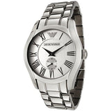 Emporio Armani Classic Quartz Silver Dial Silver Steel Strap Watch For Men - AR0647 Authentic Buy Shop Now