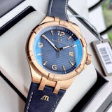 Maurice Lacroix Aikon Limited Edition Blue Dial Blue Leather Strap Watch For Men - AI6008-BRZ01-420-1 Authentic Buy Shop Now