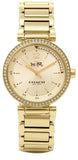 Coach Sport Diamonds Gold Dial Gold Steel Strap Watch for Women - 14502195 Authentic Buy Shop Now