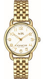Coach Delancey White Dial Gold Steel Strap Watch for Women - 14502241 Authentic Buy Shop Now
