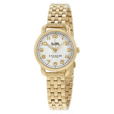 Coach Delancey White Dial Gold Steel Strap Watch for Women - 14502241 Authentic Buy Shop Now