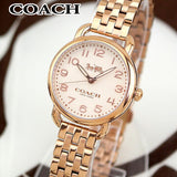 Coach Delancey White Dial Rose Gold Steel Strap Watch for Women - 14502242 Authentic Buy Shop Now