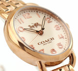 Coach Delancey White Dial Rose Gold Steel Strap Watch for Women - 14502242 Authentic Buy Shop Now